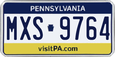 PA license plate MXS9764