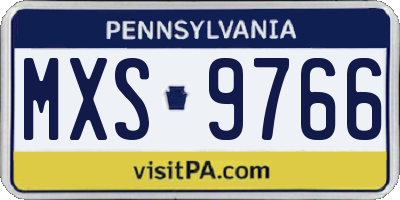 PA license plate MXS9766