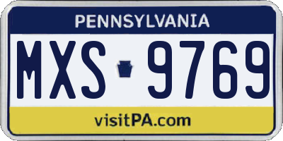 PA license plate MXS9769