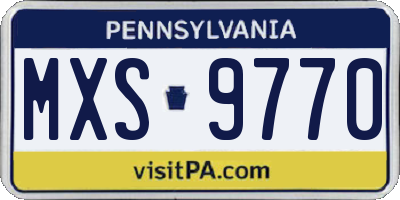 PA license plate MXS9770