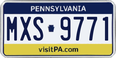 PA license plate MXS9771