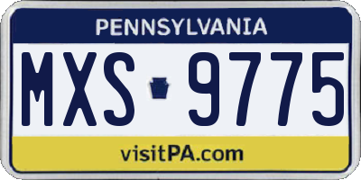 PA license plate MXS9775