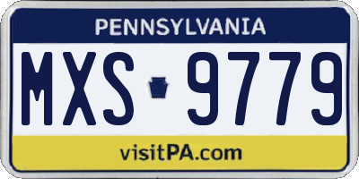 PA license plate MXS9779