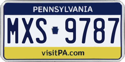 PA license plate MXS9787