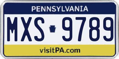 PA license plate MXS9789