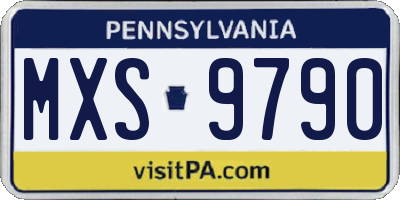 PA license plate MXS9790