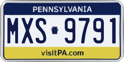 PA license plate MXS9791