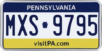 PA license plate MXS9795