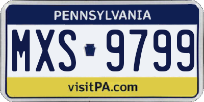 PA license plate MXS9799