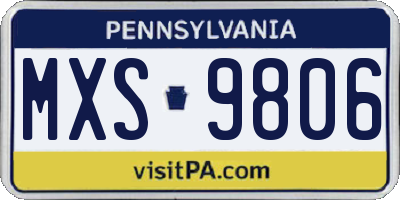 PA license plate MXS9806