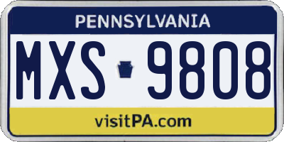 PA license plate MXS9808