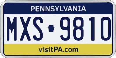 PA license plate MXS9810
