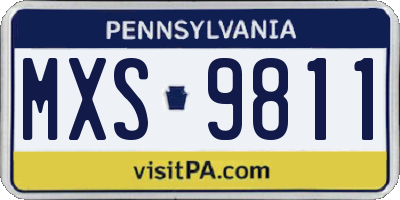 PA license plate MXS9811