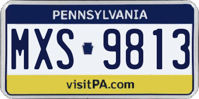 PA license plate MXS9813
