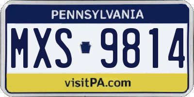 PA license plate MXS9814