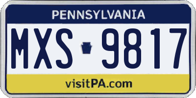PA license plate MXS9817
