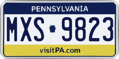 PA license plate MXS9823