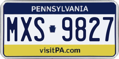 PA license plate MXS9827