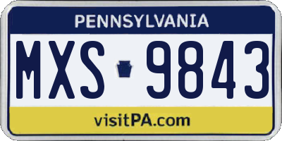 PA license plate MXS9843