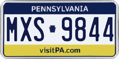 PA license plate MXS9844