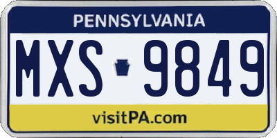 PA license plate MXS9849