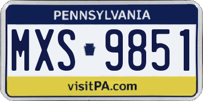 PA license plate MXS9851