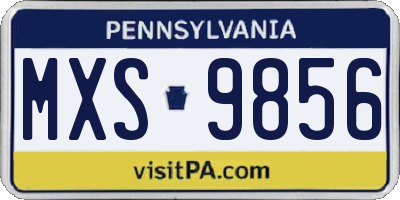 PA license plate MXS9856