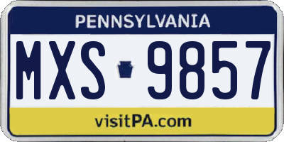 PA license plate MXS9857