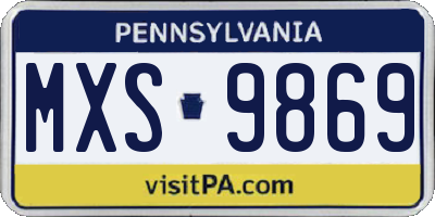 PA license plate MXS9869