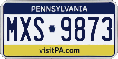 PA license plate MXS9873