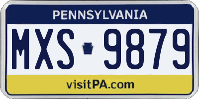 PA license plate MXS9879