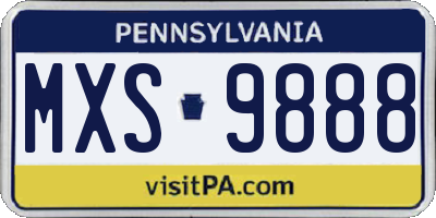 PA license plate MXS9888
