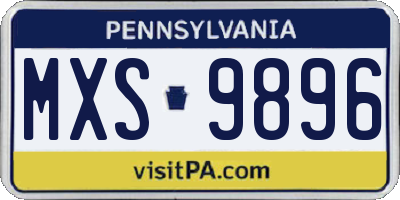 PA license plate MXS9896