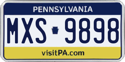 PA license plate MXS9898