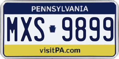 PA license plate MXS9899