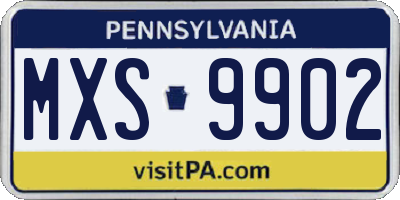PA license plate MXS9902