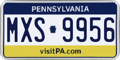 PA license plate MXS9956