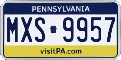 PA license plate MXS9957