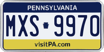 PA license plate MXS9970