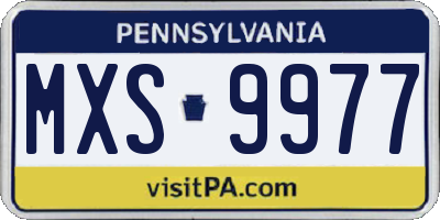 PA license plate MXS9977