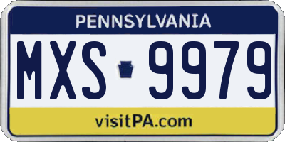 PA license plate MXS9979
