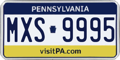 PA license plate MXS9995