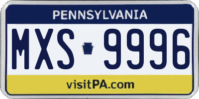 PA license plate MXS9996