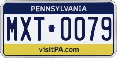 PA license plate MXT0079