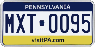 PA license plate MXT0095