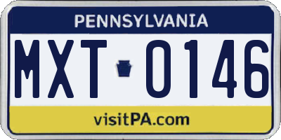 PA license plate MXT0146