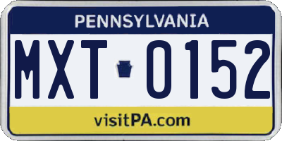 PA license plate MXT0152