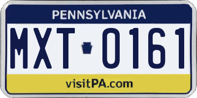 PA license plate MXT0161