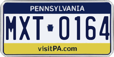 PA license plate MXT0164
