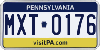 PA license plate MXT0176